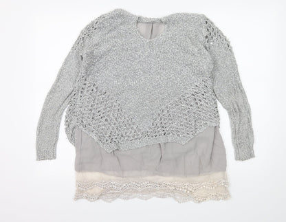 Quiz Womens Grey  Knit Basic Blouse Size S