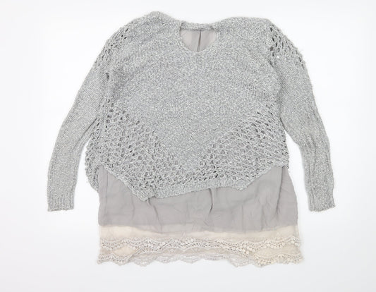 Quiz Womens Grey  Knit Basic Blouse Size S