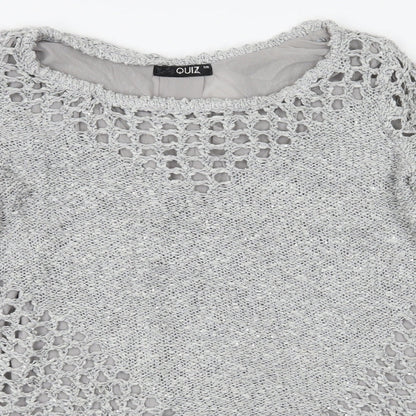 Quiz Womens Grey  Knit Basic Blouse Size S