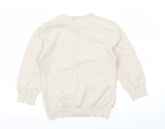 Cherokee Womens Ivory Striped Knit Pullover Jumper Size 12