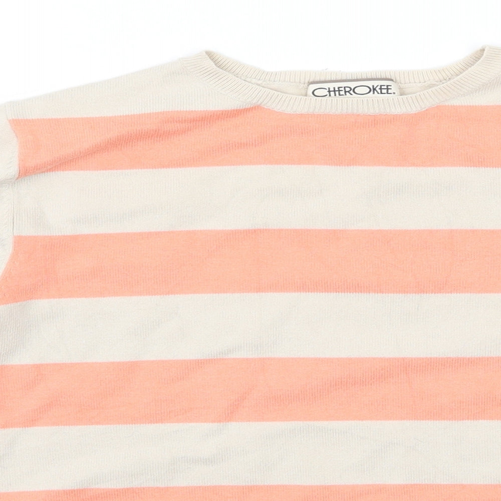 Cherokee Womens Ivory Striped Knit Pullover Jumper Size 12