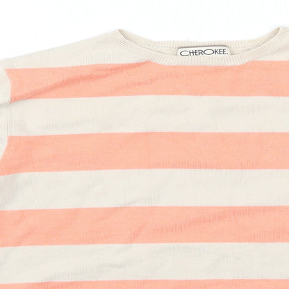 Cherokee Womens Ivory Striped Knit Pullover Jumper Size 12