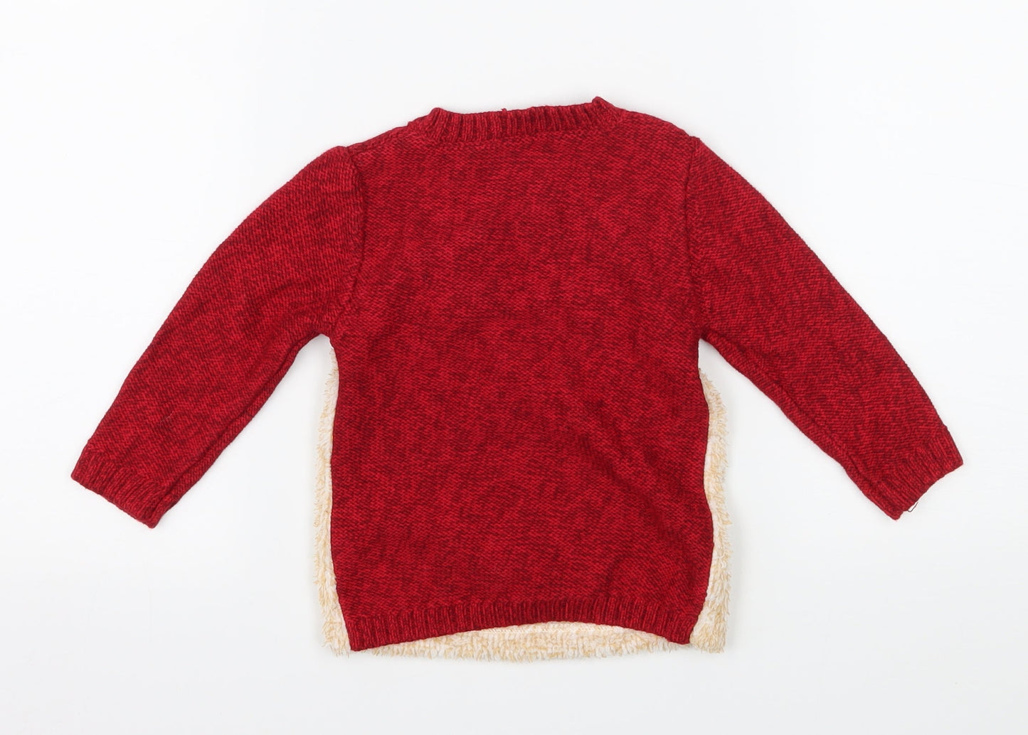 George Boys Red  Knit Pullover Jumper Size 9-12 Months  - Rudolph