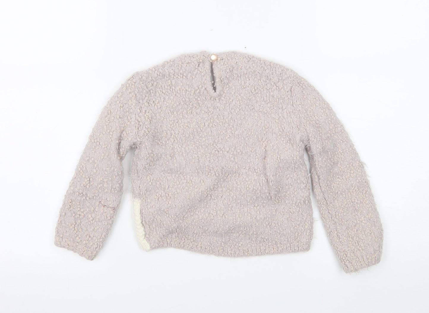 Preworn Girls Pink  Knit Pullover Jumper Size 2 Years  - Cat