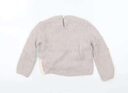 Preworn Girls Pink  Knit Pullover Jumper Size 2 Years  - Cat