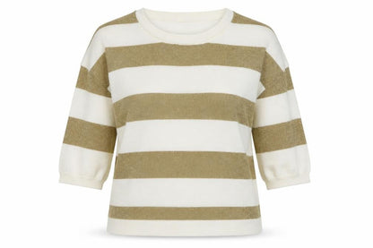Dorothy Perkins Womens White Striped Knit Pullover Jumper Size S