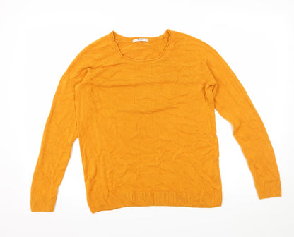 TU Womens Yellow  Knit Pullover Jumper Size 12