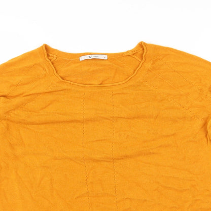 TU Womens Yellow  Knit Pullover Jumper Size 12