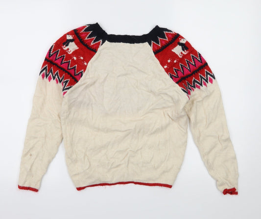 TU Womens Ivory  Knit Pullover Jumper Size 10