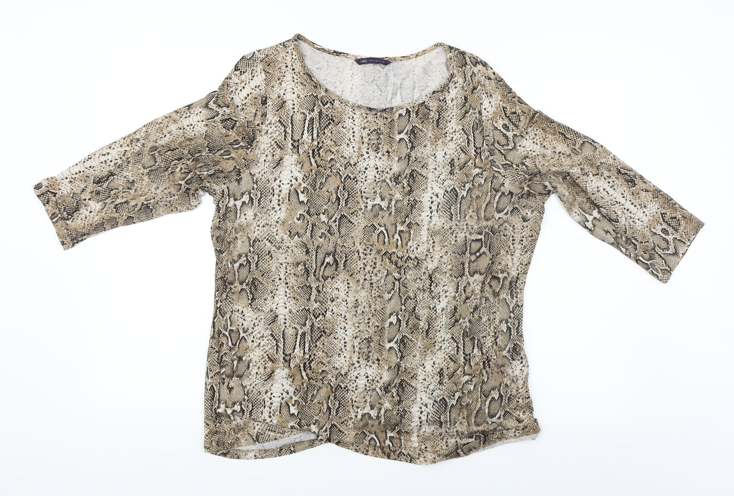 Marks and Spencer  Womens Beige Animal Print  Pullover Jumper Size 18