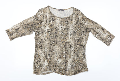 Marks and Spencer  Womens Beige Animal Print  Pullover Jumper Size 18