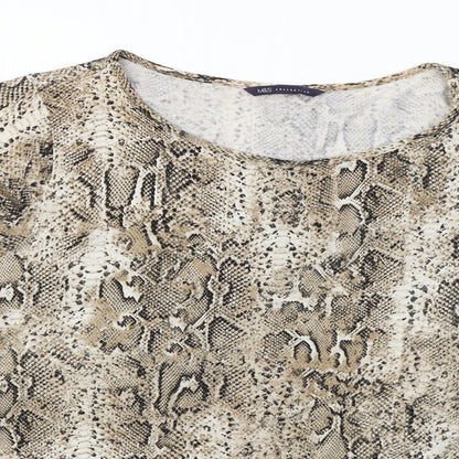 Marks and Spencer  Womens Beige Animal Print  Pullover Jumper Size 18