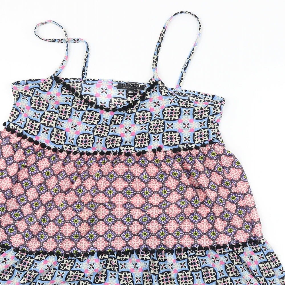 Womens UK Size 10 Topshop Blue Basic Blouse
