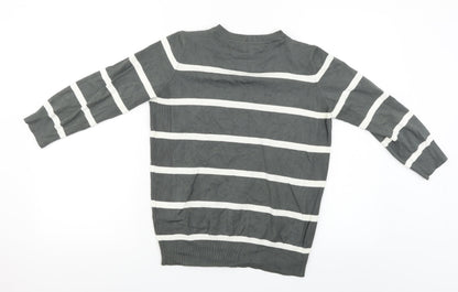 Debenhams  Womens Grey Striped  Pullover Jumper Size 14