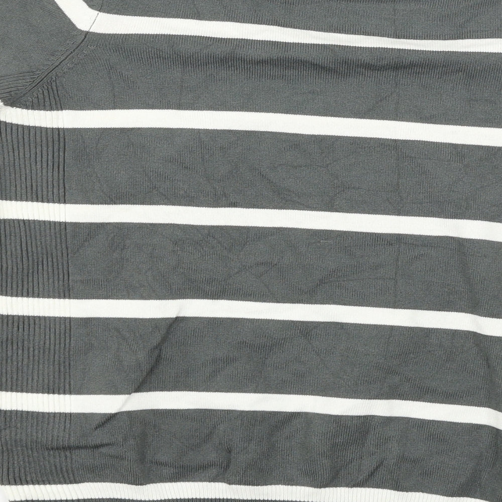 Debenhams  Womens Grey Striped  Pullover Jumper Size 14