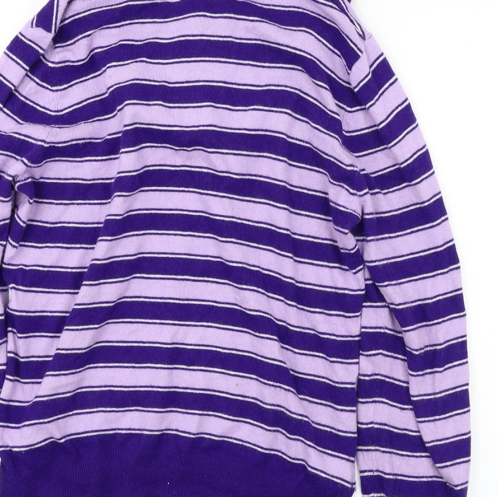 Country Casuals  Womens Purple Striped  Pullover Jumper Size L