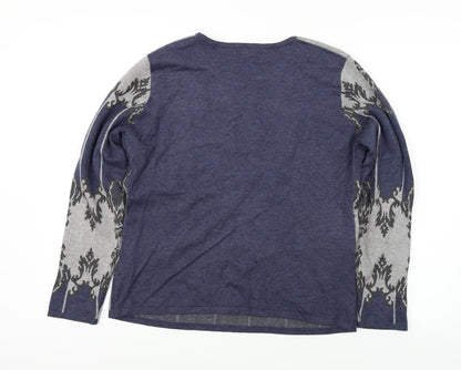 Cristina  Womens Blue Floral  Pullover Jumper Size XL