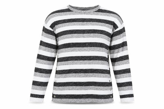 Peacocks Womens Grey Striped  Pullover Jumper Size 12