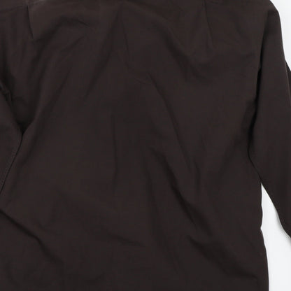 Mens UK Size 17 Cedar Wood State Brown  Button-Up Long Sleeve Casual Shirt