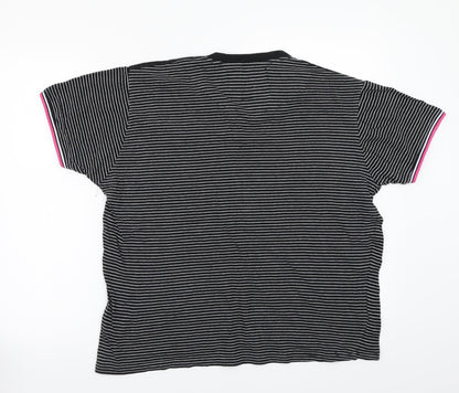 Urban spirits Womens Black Striped  Basic T-Shirt Size L