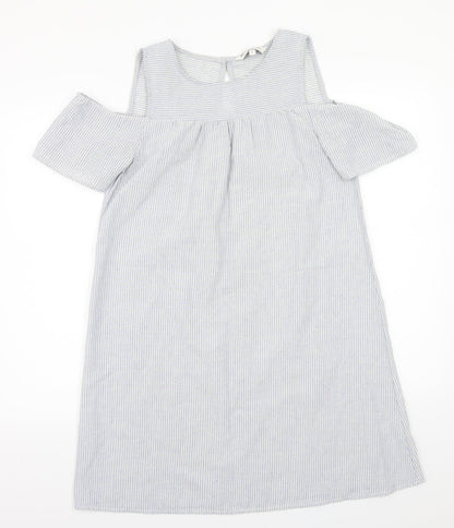 Bravesoul Womens Blue Striped  A-Line  Size S