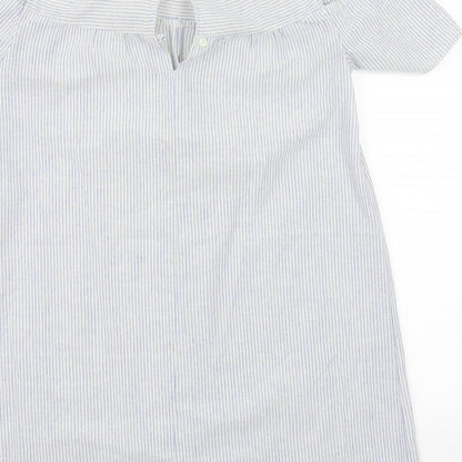 Bravesoul Womens Blue Striped  A-Line  Size S