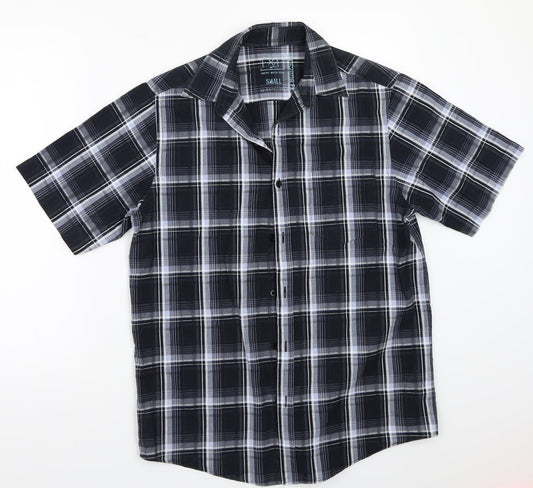 Mens UK Size S F&RF Blue  Button-Up Short Sleeve Casual Shirt