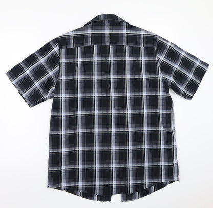 Mens UK Size S F&RF Blue  Button-Up Short Sleeve Casual Shirt