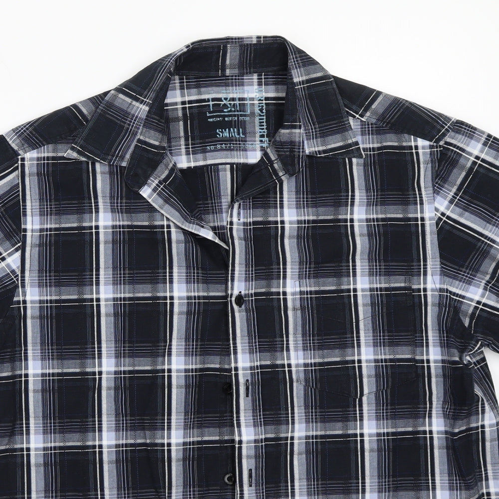 Mens UK Size S F&RF Blue  Button-Up Short Sleeve Casual Shirt