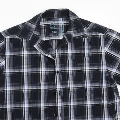 Mens UK Size S F&RF Blue  Button-Up Short Sleeve Casual Shirt