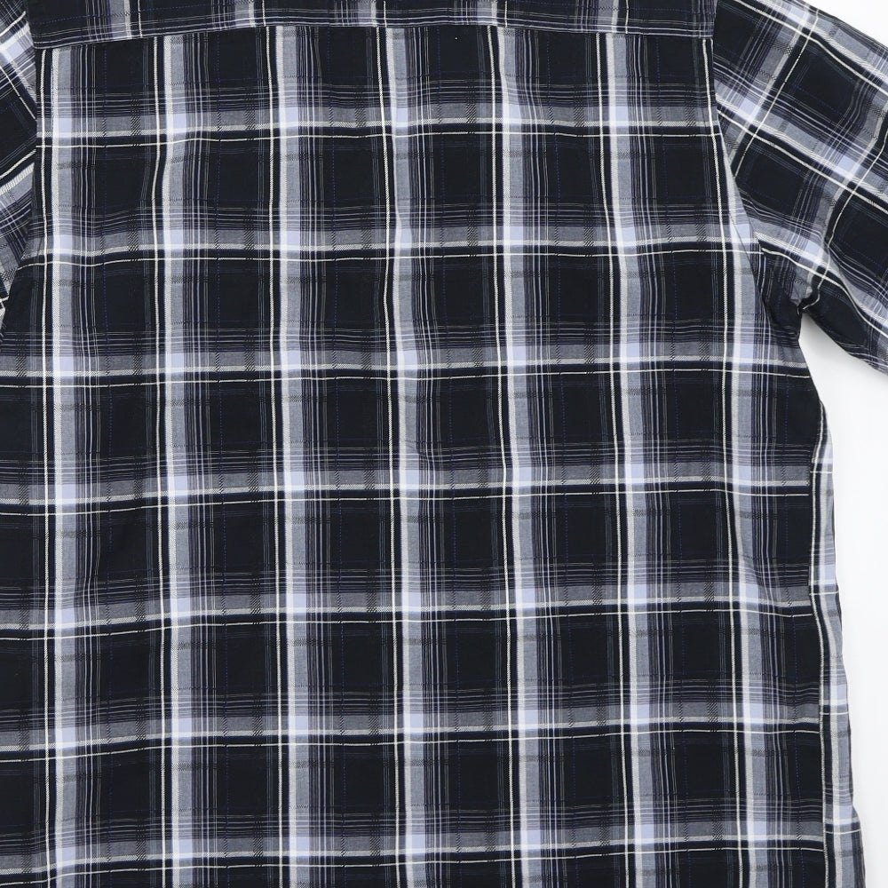 Mens UK Size S F&RF Blue  Button-Up Short Sleeve Casual Shirt