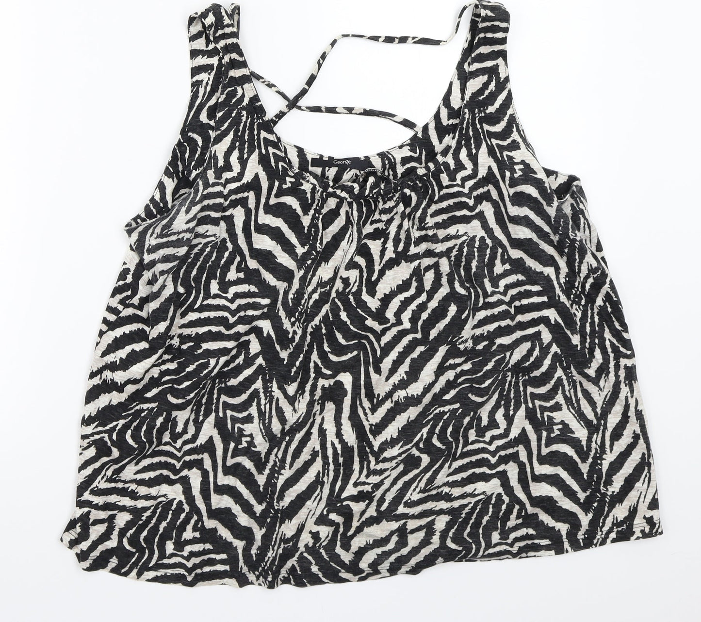 George Womens Beige Animal Print  Basic Tank Size 14