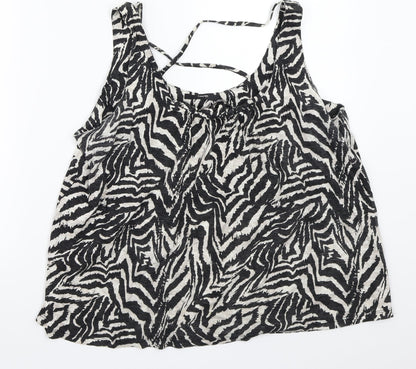 George Womens Beige Animal Print  Basic Tank Size 14