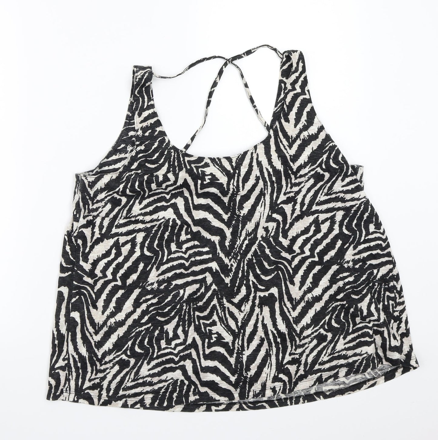 George Womens Beige Animal Print  Basic Tank Size 14