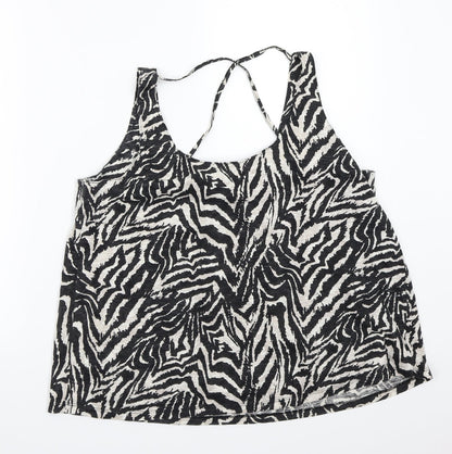 George Womens Beige Animal Print  Basic Tank Size 14