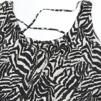 George Womens Beige Animal Print  Basic Tank Size 14