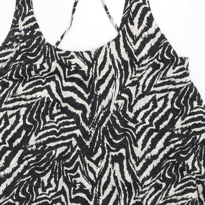 George Womens Beige Animal Print  Basic Tank Size 14