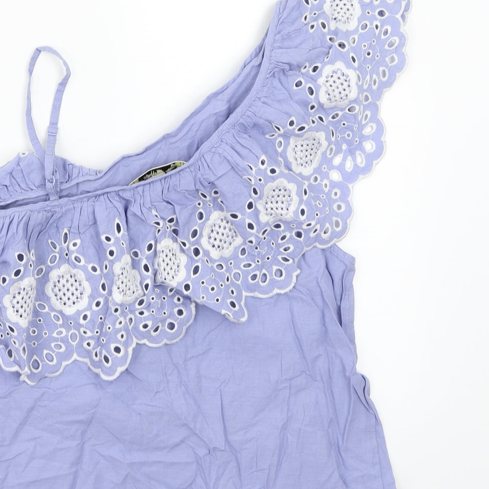 Womens UK Size 8 Miss Selfridge Blue Basic T-Shirt