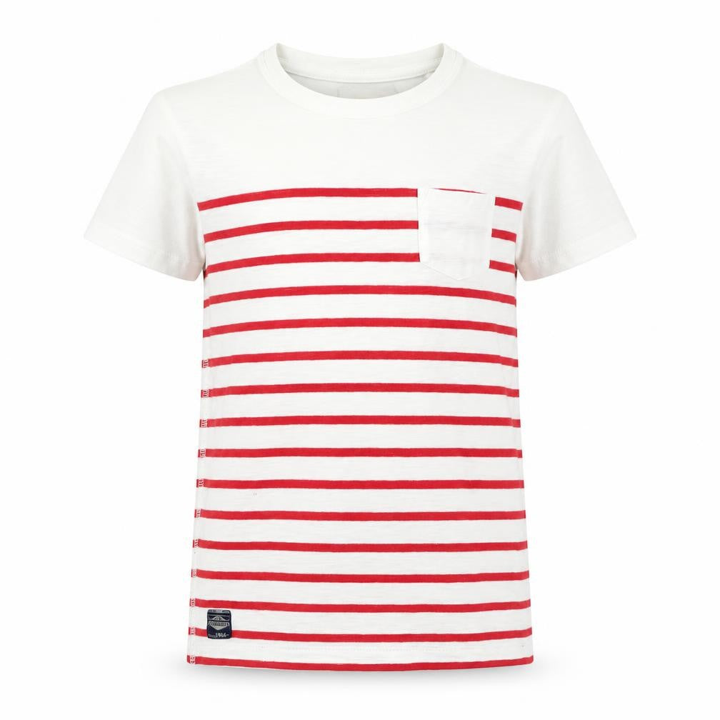 Next Boys White Striped Rayon Basic T-Shirt Size 8 Years