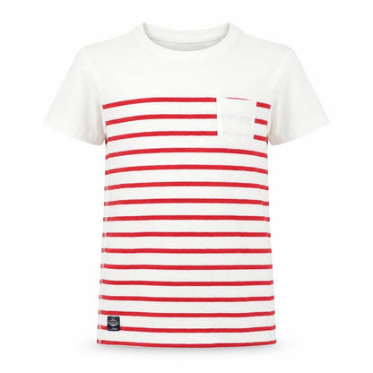 Next Boys White Striped Rayon Basic T-Shirt Size 8 Years