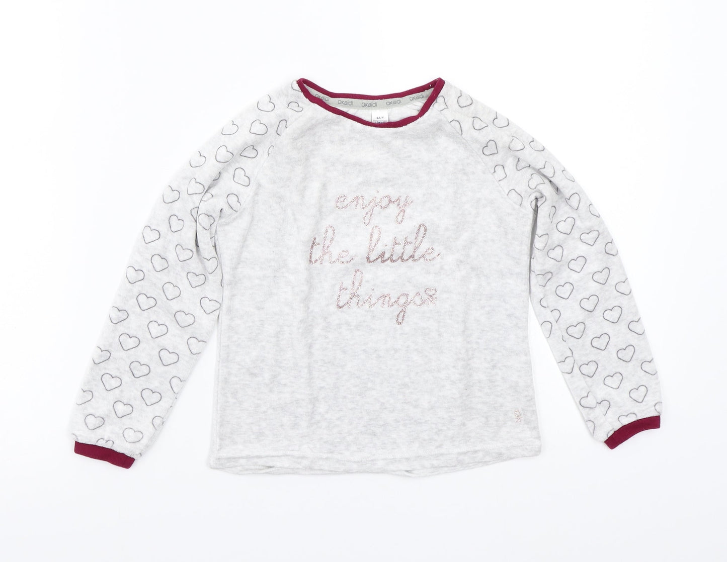 Preworn Girls Grey   Pullover Jumper Size 4 Years