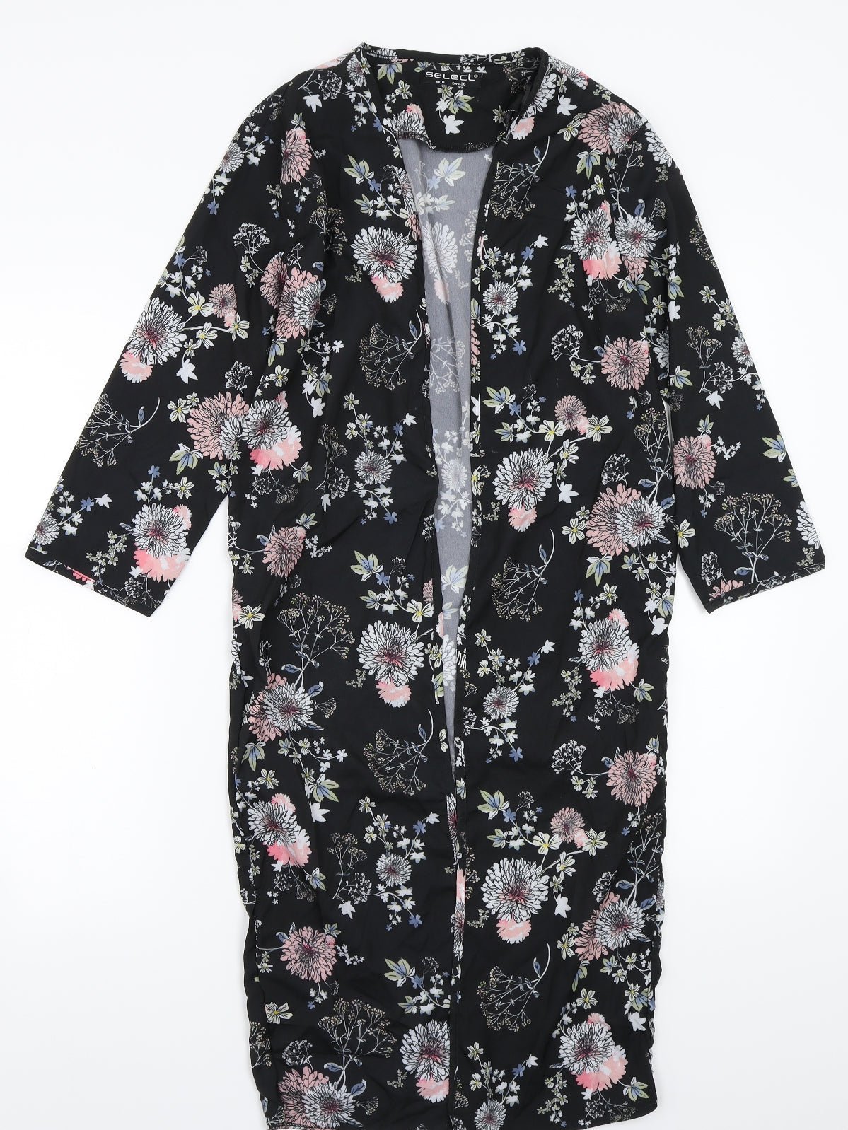 Select Womens Black Floral  Cardigan Jumper Size 8
