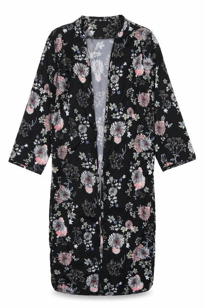 Select Womens Black Floral  Cardigan Jumper Size 8