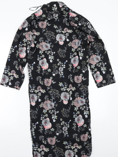 Select Womens Black Floral  Cardigan Jumper Size 8