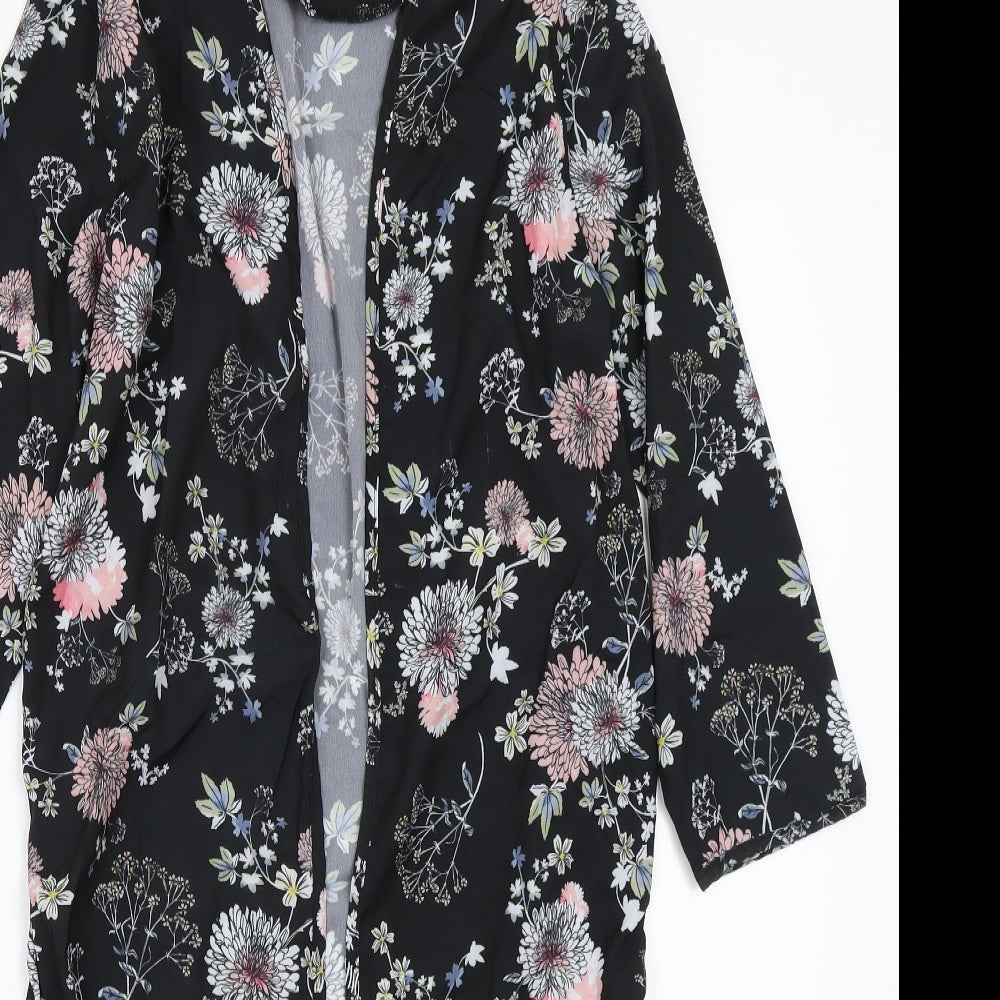 Select Womens Black Floral  Cardigan Jumper Size 8