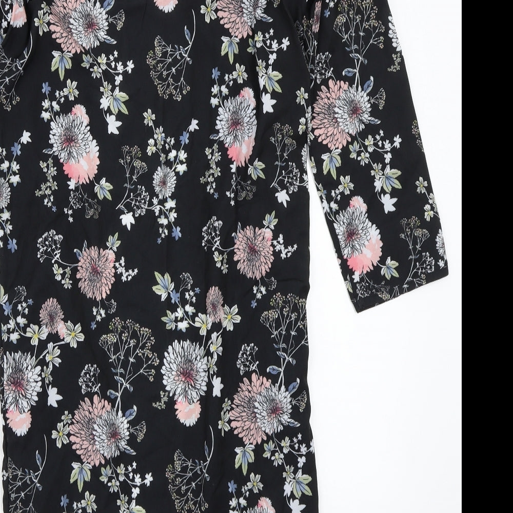 Select Womens Black Floral  Cardigan Jumper Size 8