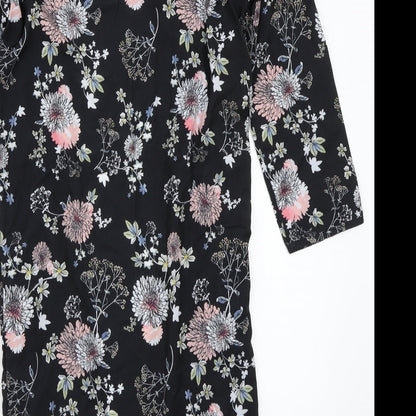 Select Womens Black Floral  Cardigan Jumper Size 8
