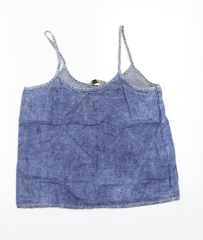 Womens UK Size 8 Denim & Co. Blue Basic Tank