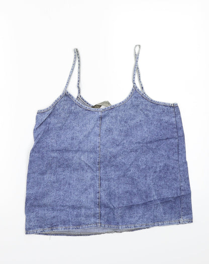 Womens UK Size 8 Denim & Co. Blue Basic Tank