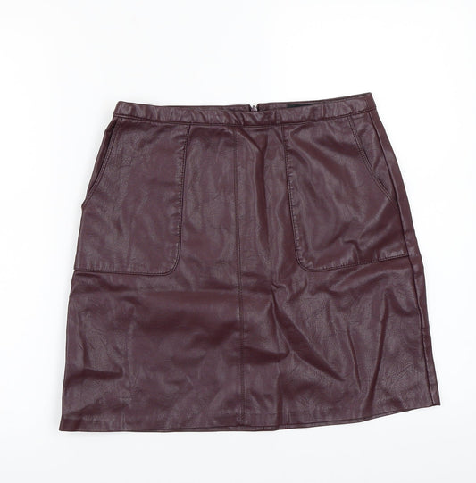 Newlook Womens Purple   A-Line Skirt Size 8
